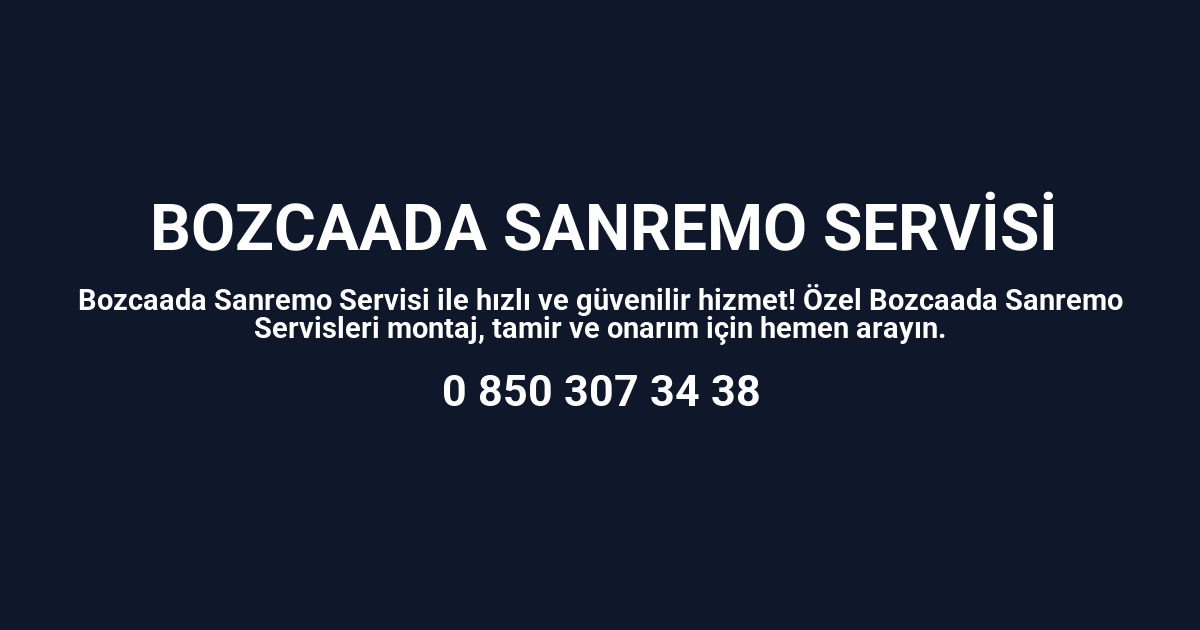 Bozcaada Sanremo Servisi